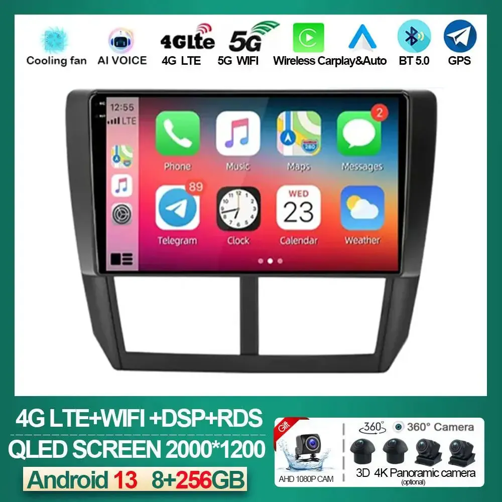 

Android 13 Carplay Car Radio For Subaru Forester 3 SH 2007 - 2013 For Impreza GH GE 2 Din Multimedia Player NO 2 din Head Unit