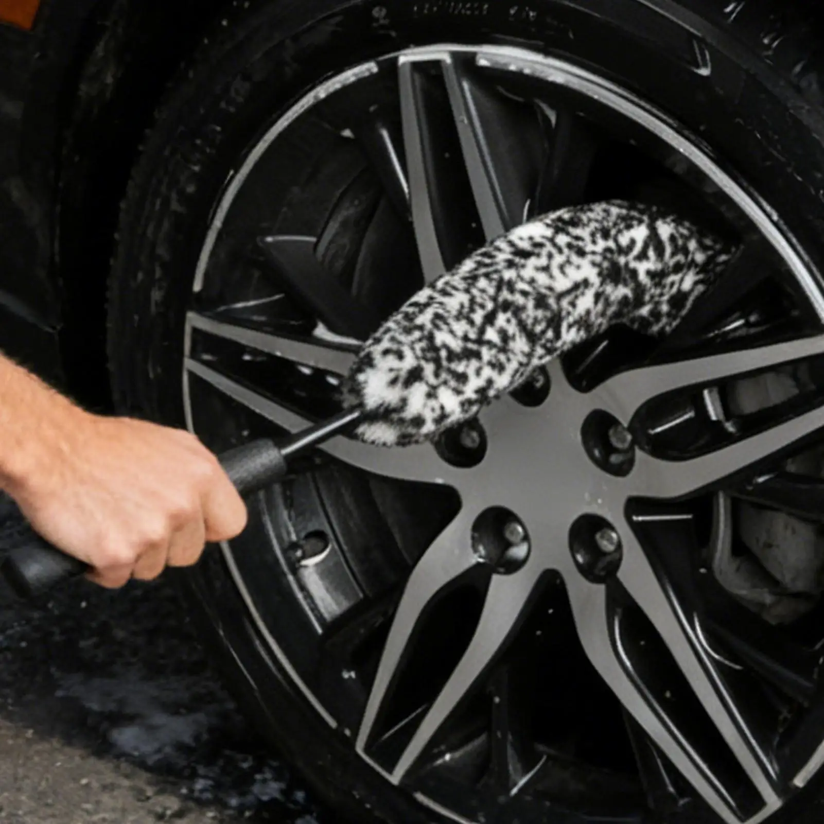 Wheel Brush Powerful Comfortable Handle Car Wheel Cleaner Vehicle Accessories For Road Trip Travel Truck Van Sedan SUV RV