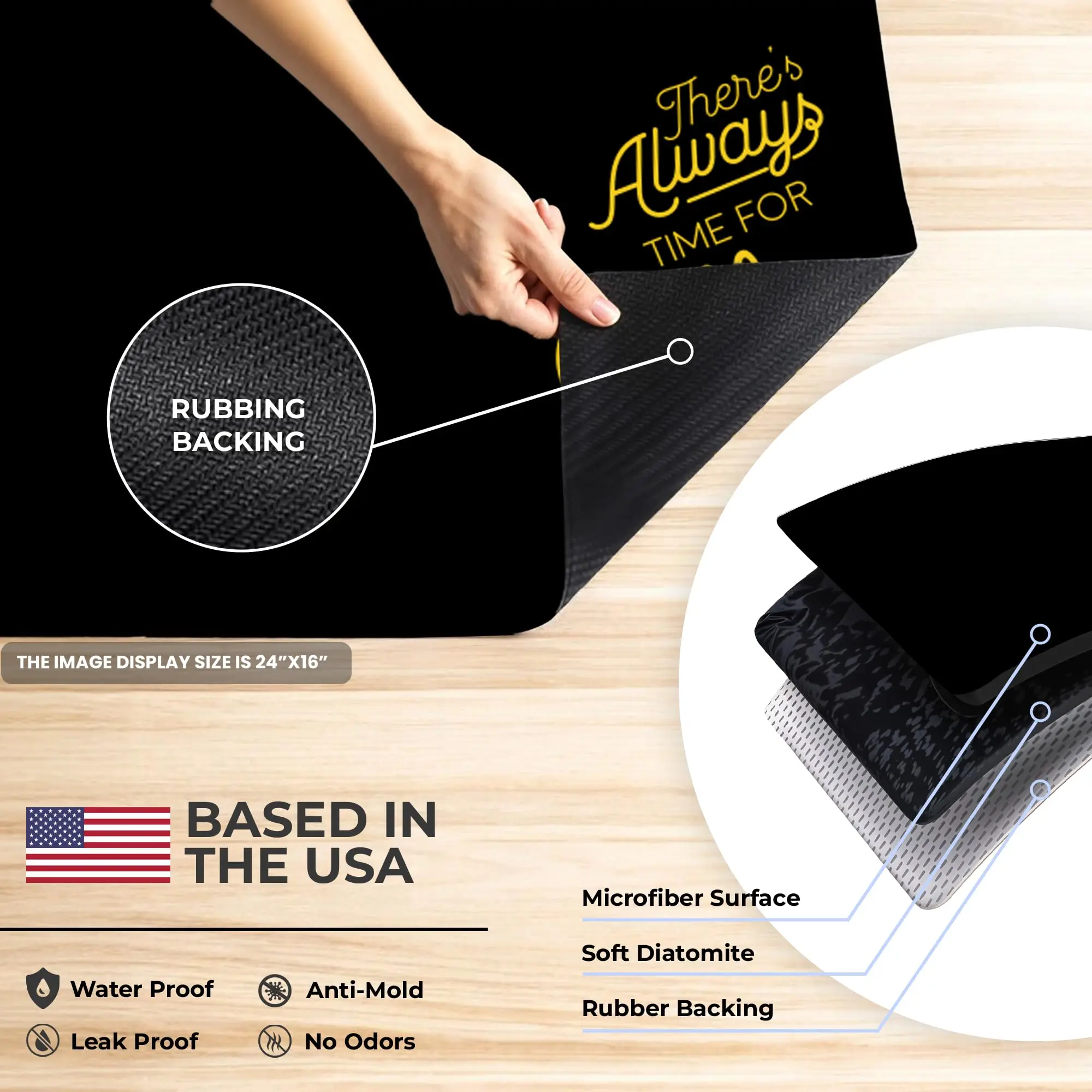 سجادة تجفيف بار القهوة من VIKAMA مع دعامة مطاطية مقاومة للماء تناسب ماكينة صنع القهوة وإكسسوارات المطبخ والإسبريسو سجادة منزلية