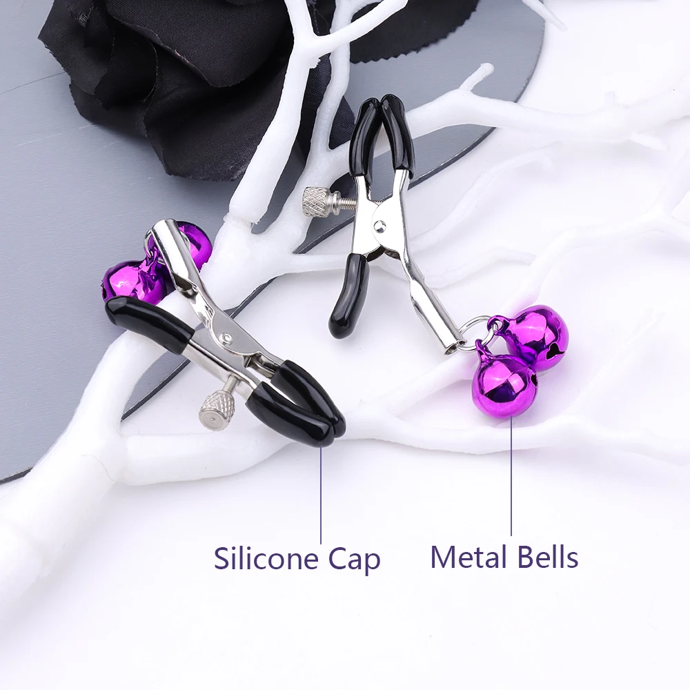 Metal Flirting clitoris nipple clip double bell breast clamps  alternative training toy SM adult sex products for women and men