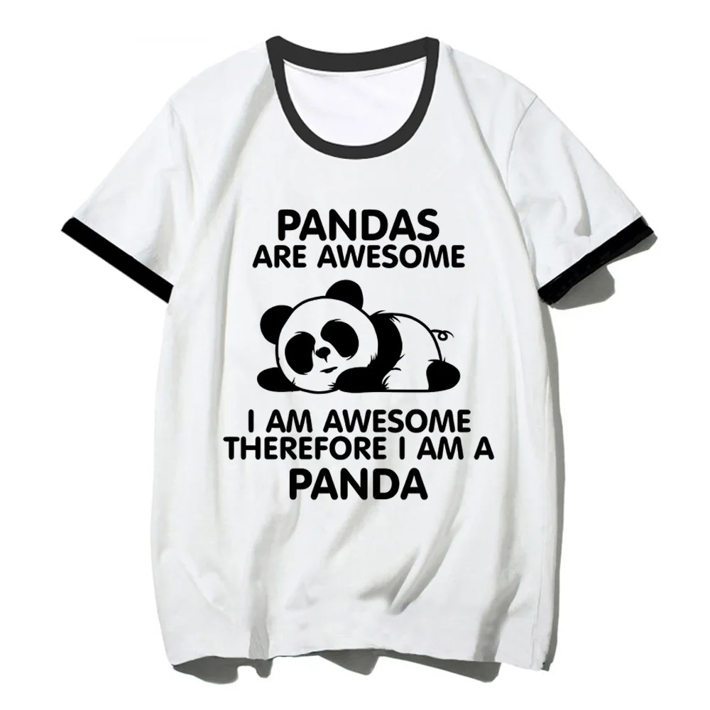 Panda t shirt women funny graphic harajuku Tee female y2k clothes