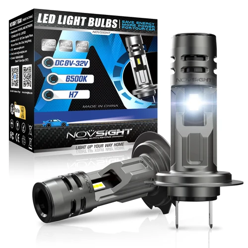 NOVSIGHT N58 H7 faro LED 1:1 tamaño Mini faro 60W 12000LM 6500K lámparas de coche superbrillantes Plug and Play bombillas de faros de coche