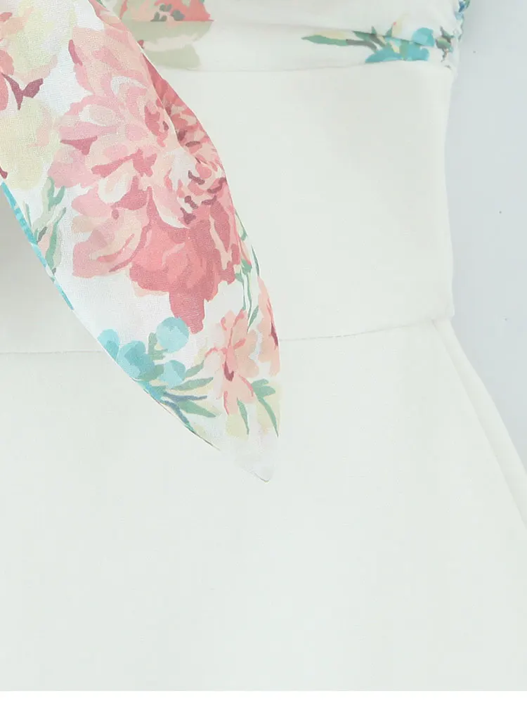 2025 Summer Women's Floral Printed Bow Mini Dresses Off Shoulder Corset Dress Fashion Casual Elegant Party Dress