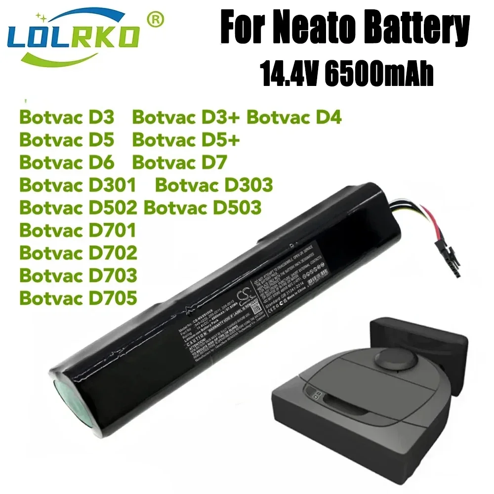 

205-0011 Battery For Neato Botvac D3 D4 D5 D6 D7 205-0011 Sweeping robot Sweeper Battery 14.4V 61WH 12800mAh