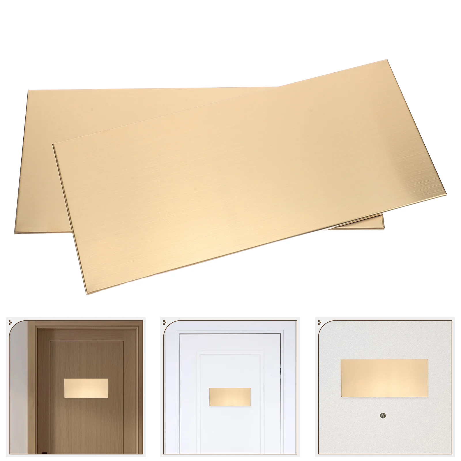 

2 шт. заготовки металлических табличек 25x11 см из матовой нержавеющей стали, самоклеящиеся, для дверей офисов, квартир, школ, больниц, стен и комнат