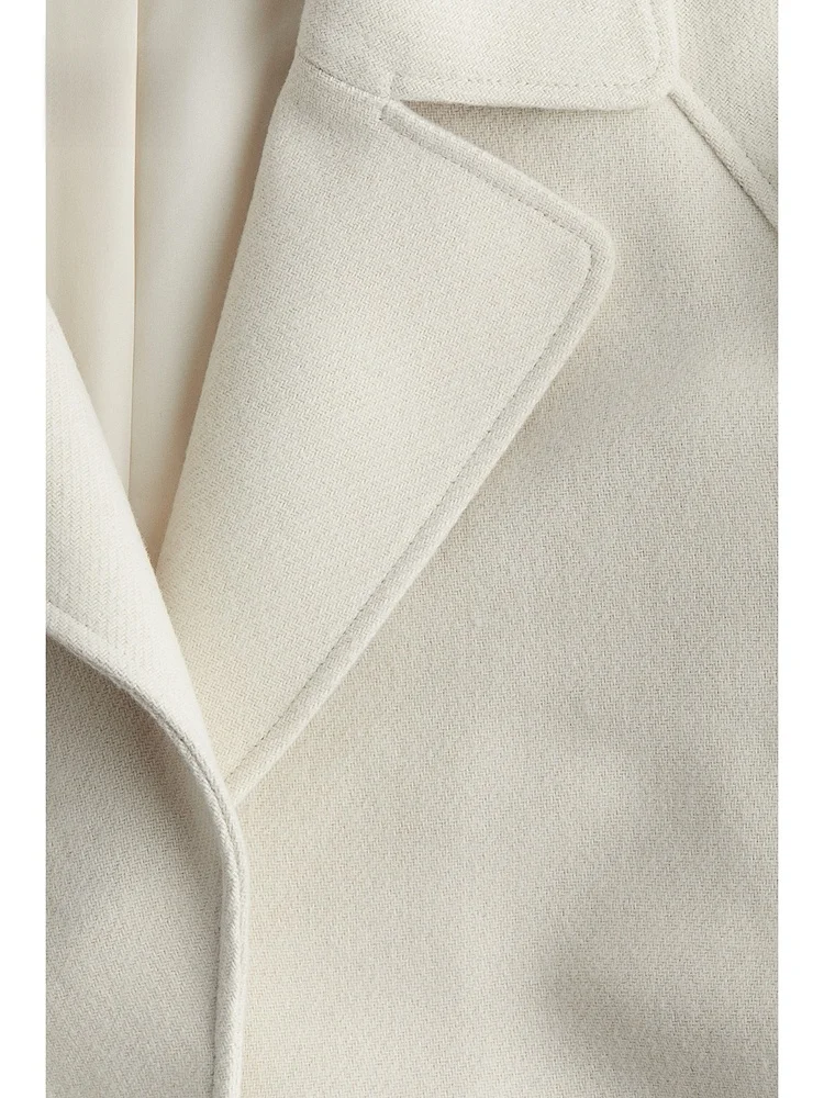 패셔너블한 겨울 울 코트 여성용 캐주얼 허리 벨트 펠트 코트 H&M 228995 엘레 레이디라이크 아우터웨어