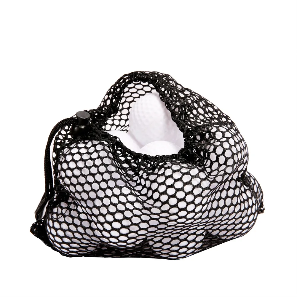 3Pcs Breathable Mesh Net Golf Ball Storage Bag Drawstring Closure Portable Lightweight Organizer for Tennis Table Tennis Soccer