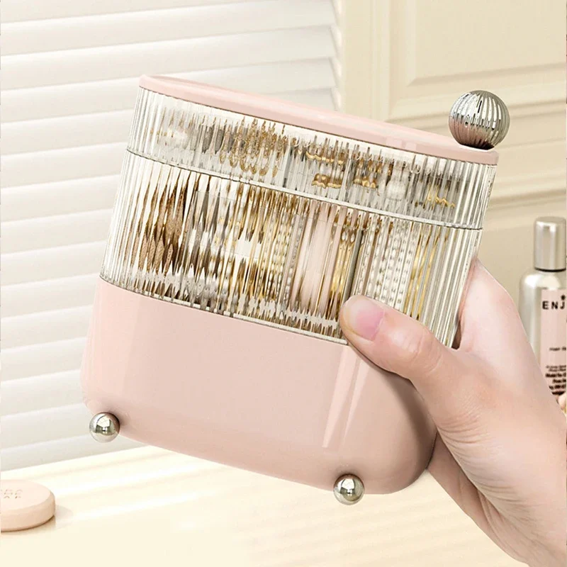 Classic Multilayer Rotating Jewelry Organizers Transparent Plastic Storage Box with Cover for Jewelry Storage