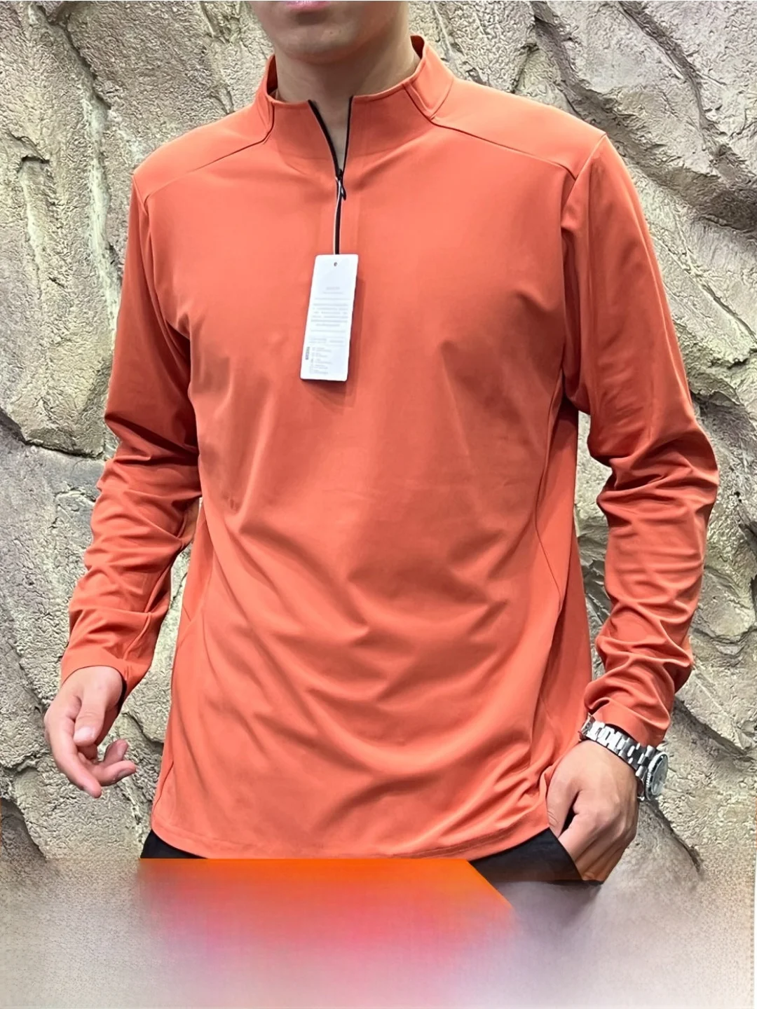 Functionality Smooth Sealed Craft Outdoor Men's Base Shirt Silky Draping Autumnal Long Sleeve Casual Style Polyester Spandex ...