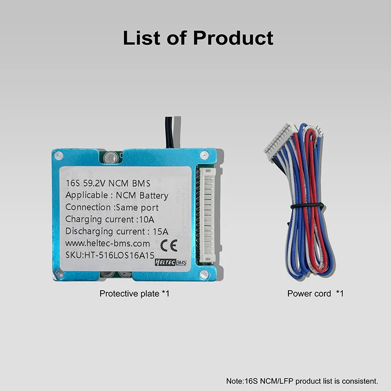 نظام إدارة البطارية Heltec BMS: توافق 16S NCM/LFP، شحن 10 أمبير وتفريغ 15 أمبير #6