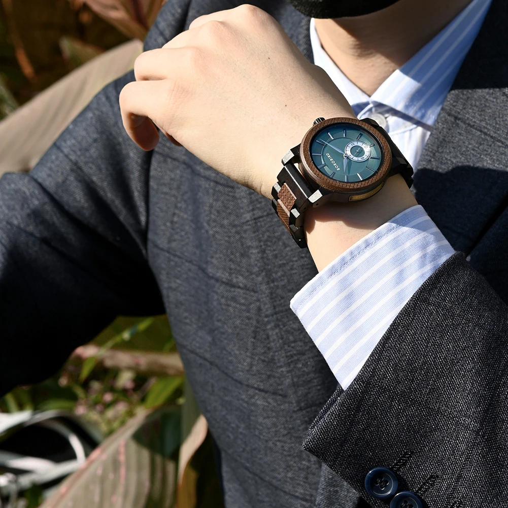 BOBOBIRD Wood Watch Top New Men\'s Quartz Wristwatch Fashion Business Clock Men Watches Wedding Groom\'s Best Great Gift Box