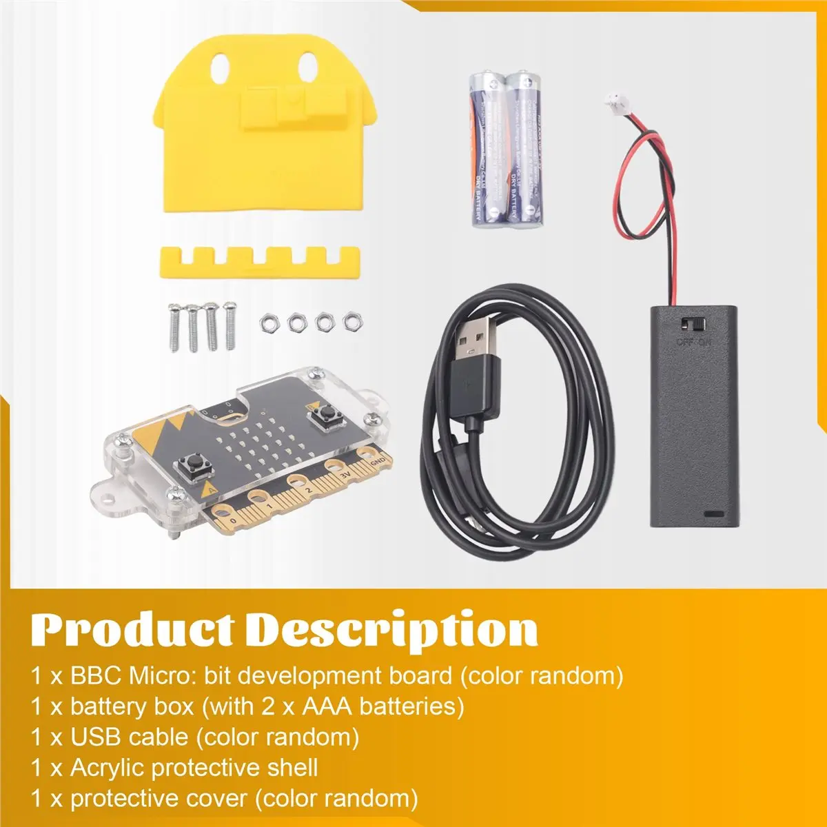 

(ABDH) BBC Microbit Go Start Kit: Программируемая обучающая плата Micro:Bit BBC с защитным чехлом для DIY-проектов