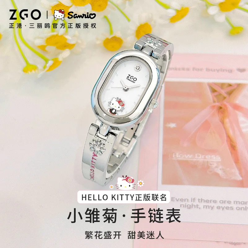 Sanrio Hello Kitty Girls Watch Kawaii Anime Cute Birthday Gifts Waterproof Bracelet Watch Cartoon Wrist Decoration Accessories﻿