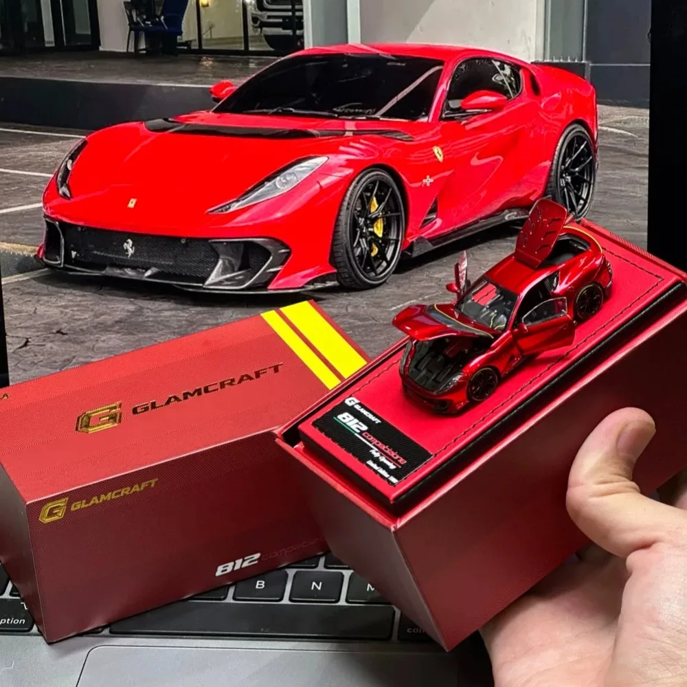 GLAMCRAFT 1/64 Ferrari 812 Competizione Diecast Alloy Openable