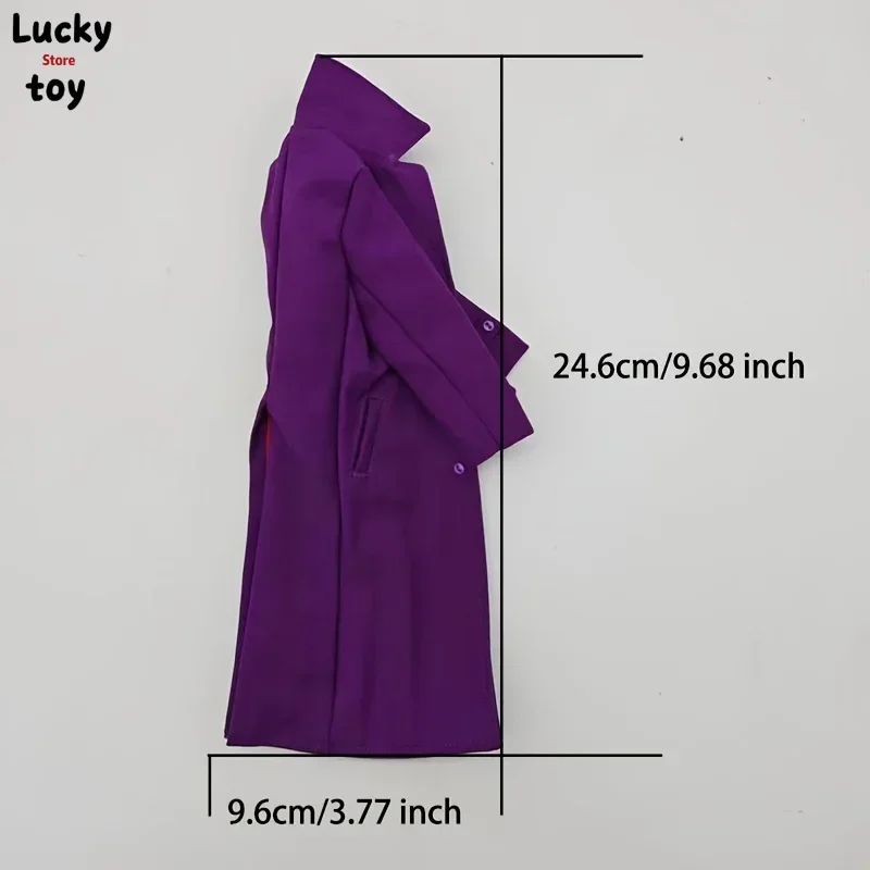 Męska kurtka wiatrówka w skali 1/6, fioletowy płaszcz, model pasujący do 12-calowej figurki akcji, akcesorium do zabawek.