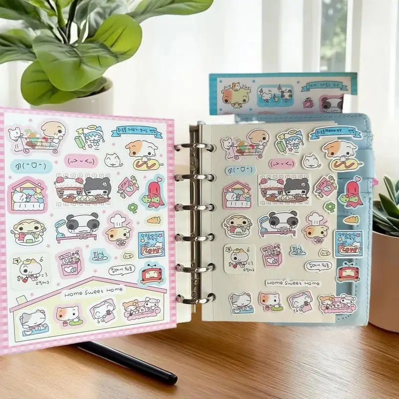 1/9 قطعة الكورية INS نمط الكرتون الحيوان Kawaii لطيف دفتر اليومي حساب اليد ملصقات سجل القصاصات ملصقات الزخرفية DIY بها بنفسك #4