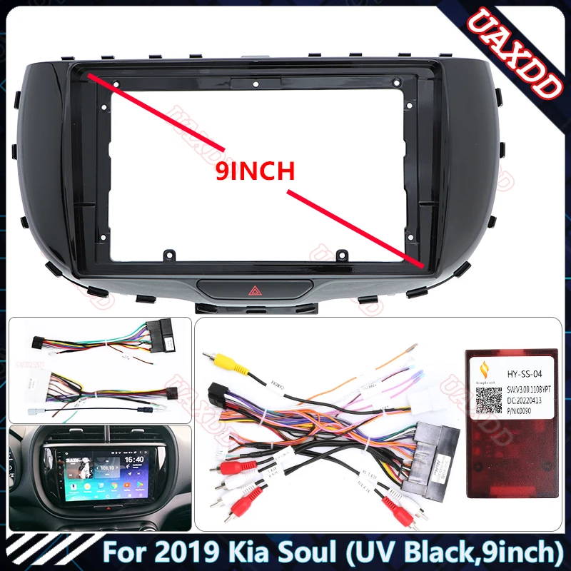 For 2019 Kia Soul UV 9inch Car Radio Android Stereo audio screen multimedia video player navigation cables Harness frame