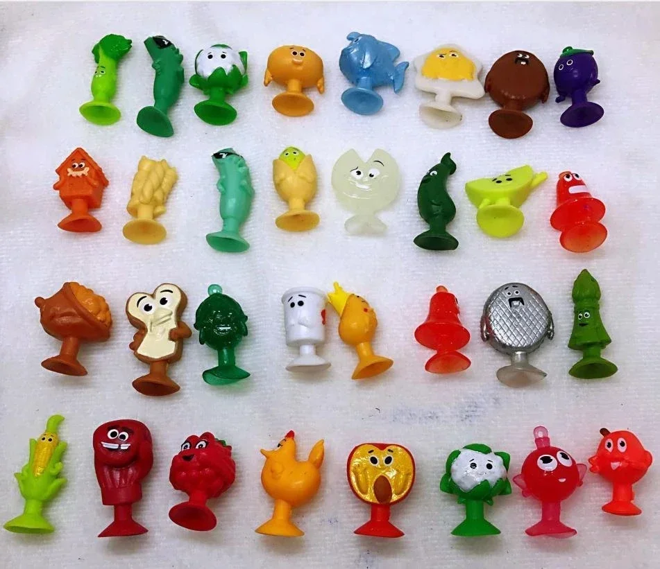 Heißer Verkauf stikeez Mini Gemüse Sucker Puppen Spielzeug 10-30Pcs Kinder Cartoon Obst Tiere Kapsel Action Figur Spielzeug für Jungen Mädchen