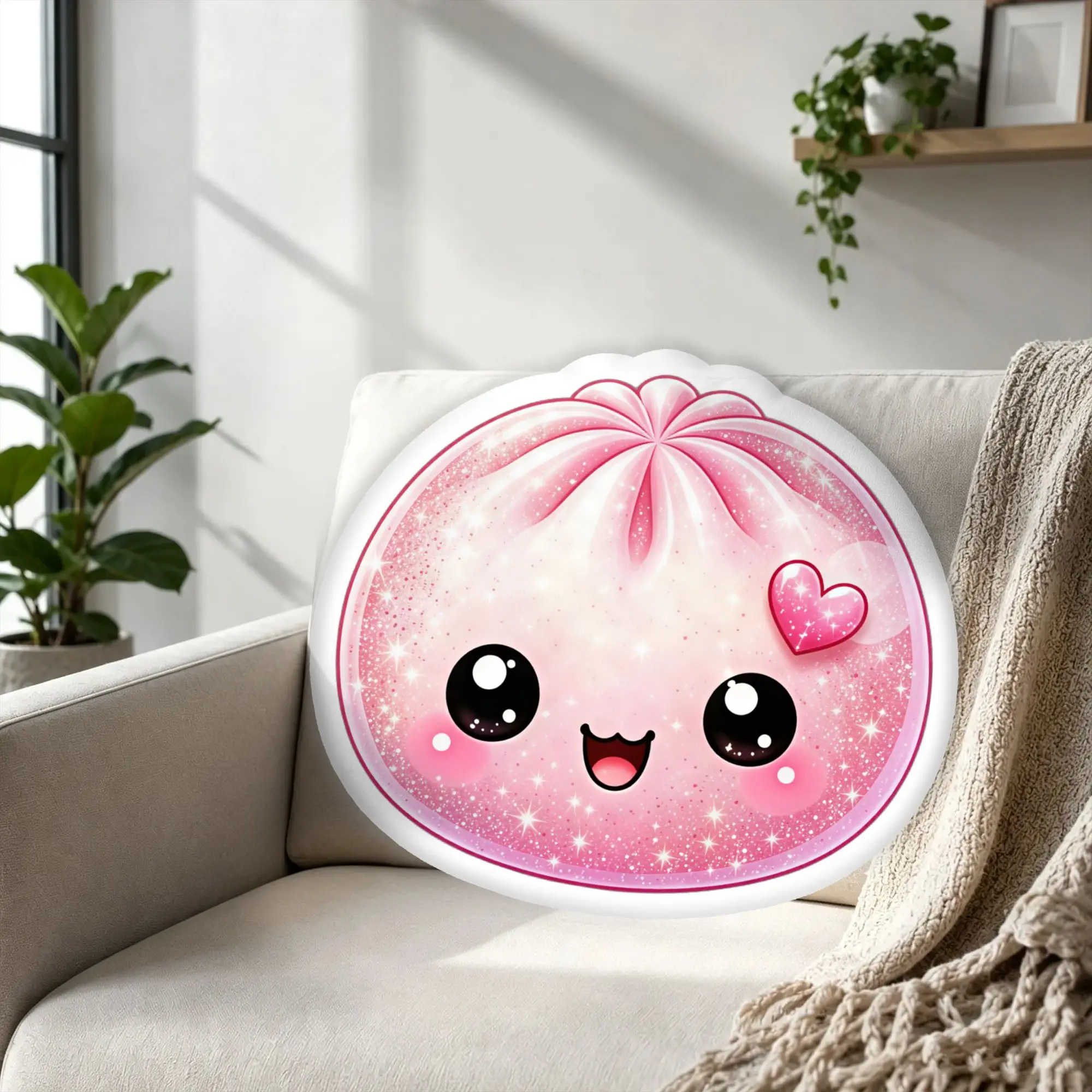 Custom Cute Kawaii Baozi Pillow Double Sided Fun Chinese Food Cushions Personalized Plush Pillows for Sofa