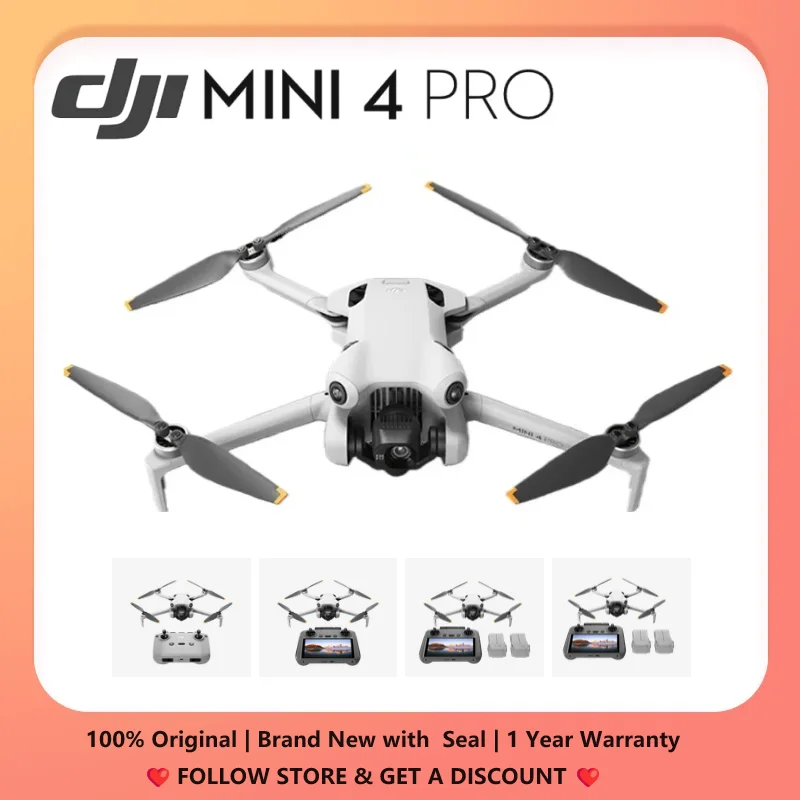 2025 100% طائرة DJI Mini 4 Pro الأصلية بدون طيار Fly More Combo تحت 249g 4K/60fps HDR True Vertical Shooting ActiveTrack 360 °