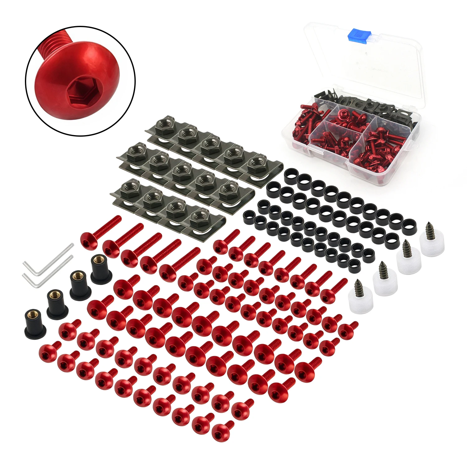 Motorradzubehör für YAMAHA YZF R1 R15 R25 R3 R6 R125 R15 R25 MT03 MT07 MT10 MT-09 MT-07 M5 M6 Schrauben- und Muttern-Set Bunt – Detail 12