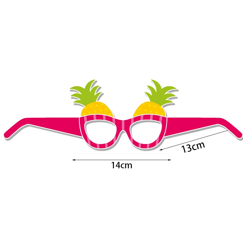 12pcs Funny Summer Party Tropical Fruit Pineapple Strawberry Paper Glasses Kids Favors Pool Luau Hawaiian Beach Themed Party