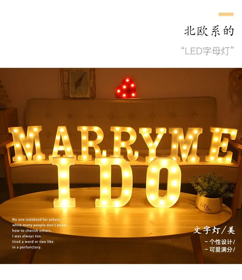 Led Letter Light Happy Birthday Luminous Number Light Children Surprise Arrangement Proposal Props Romantic Atmosphere Lamp