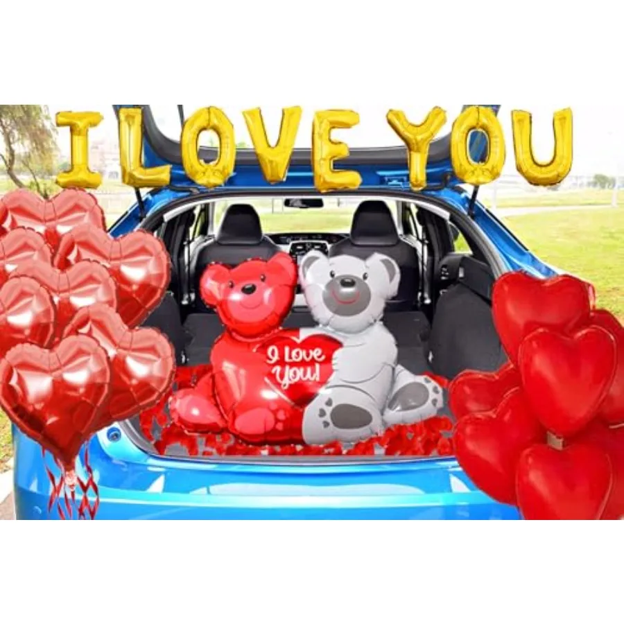 I Love You Balloons And Wedding Balloons SetRomantic Heart Balloon Kit With 1000 Pcs Red Rose Wedding Decoration For Anniveary