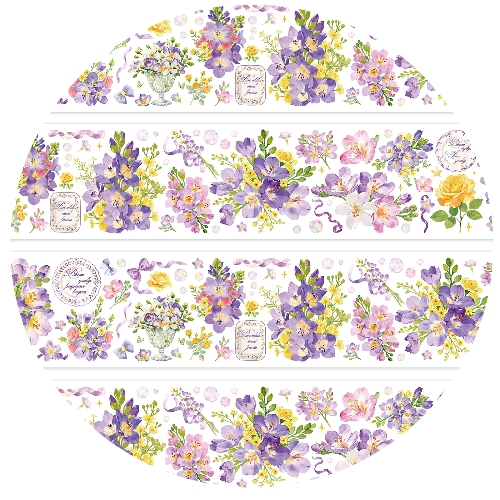 Etori Life 60Mm*2M Violet Retro Floral Pattern Tape, Versatile and Adaptable for Decorating, Suitable for Notebooks, Mobile Phones, Handbags, Photo Albums, Card Making, Gift Paper Bags, Scrapbooking Supplies, Office Decoration Supplies, School Supplies, Children's Stickers, Korean Stationery, Gifts for Friends