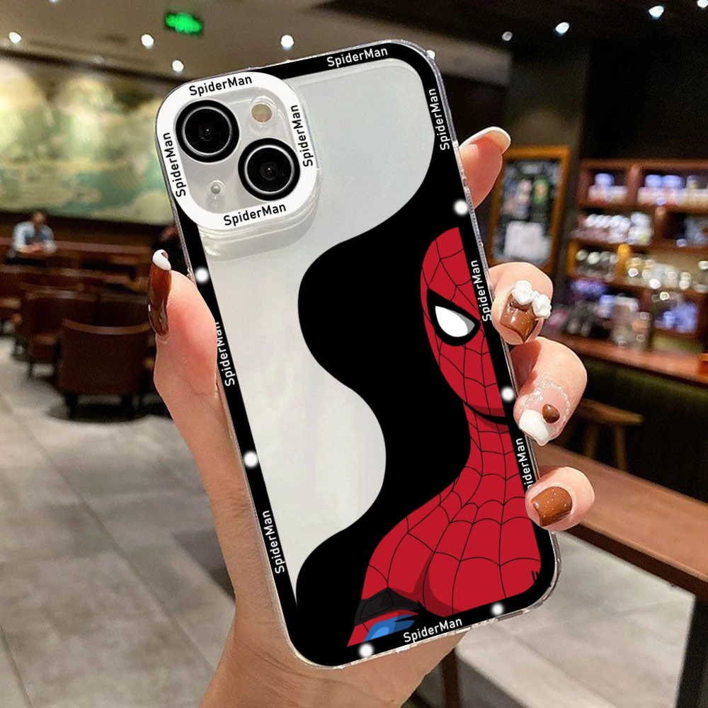 SpiderMan Cartoon Marvels etui na telefon dla Xiaomi Redmi Note 12 11 10 9 Pro 8 9C 10C 12C 13C 4G 5G miękkie silikonowe przezroczyste etui