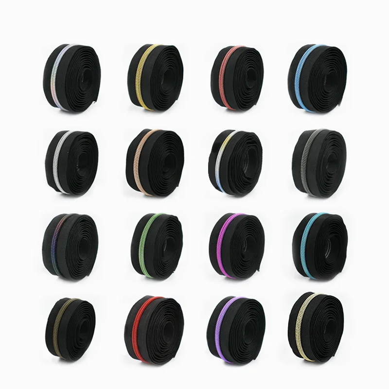 

2/5/8/10M 5# Black Cloth Tape Zipper By Meters Meetee Sewing Nylon Zippers Closures for Bags Decoratiom Zip Roll Zips Repair Kit