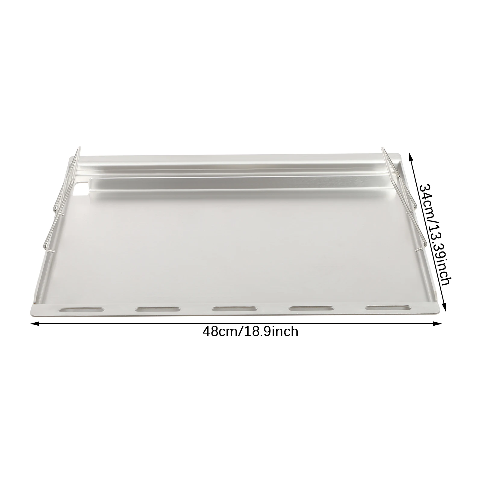 4mm Thick Stainless Steel Grill Griddle,  50x64cm Flat Top Grill Griddle, Rectangular Silver Modern Style BBQ Grill Plate Replacement Part for Barbecue Cooking