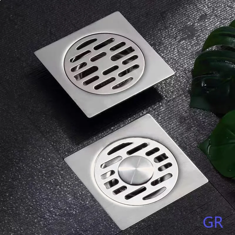 Laser Engraved Floor Drain 304 Stainless Steel Brass Core Anti Odor Large Flow Shower Drain