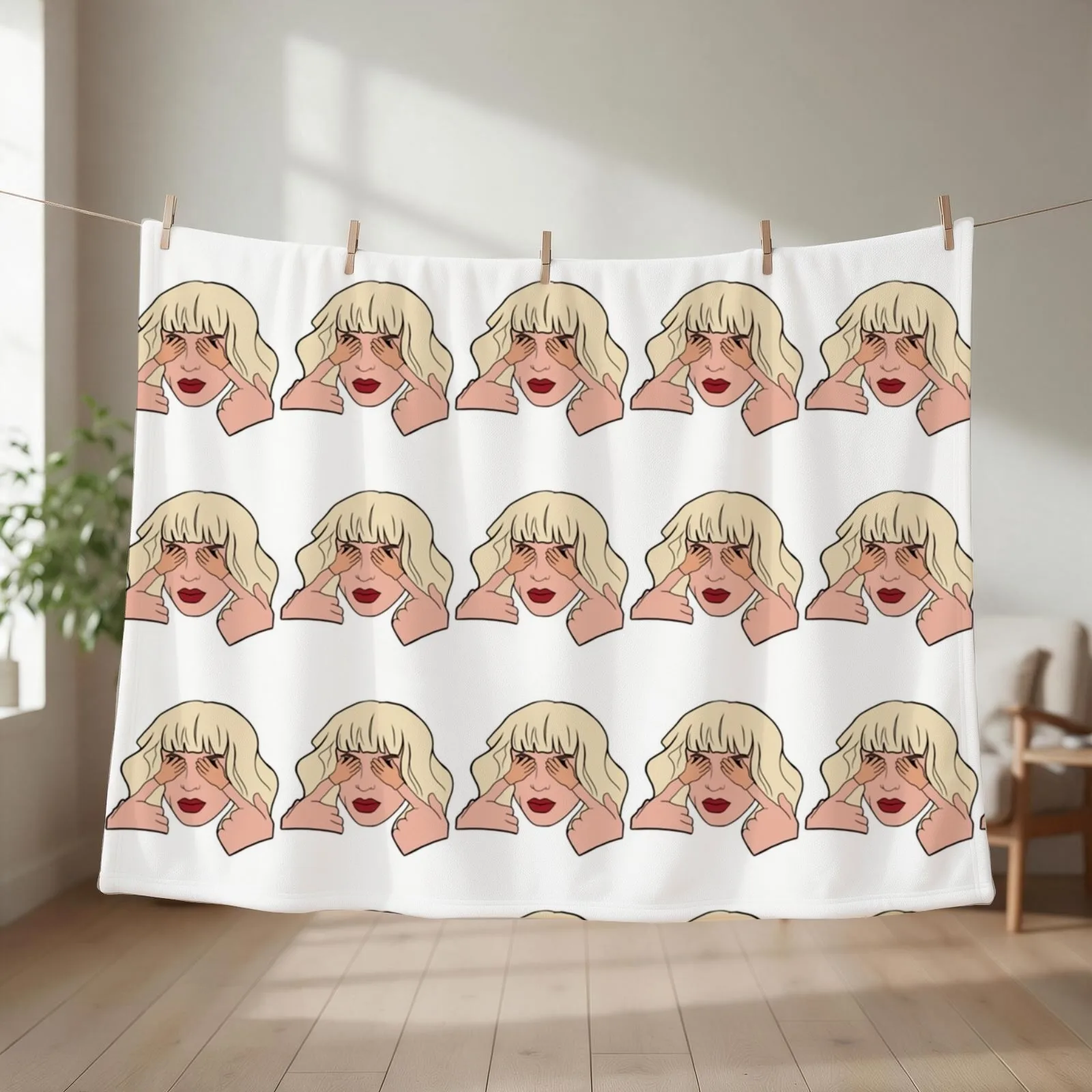 Katya Zamolodchikova Tiny Hands Throw Blanket couch cozy soft plush fuzzy picnic outdoor blanket