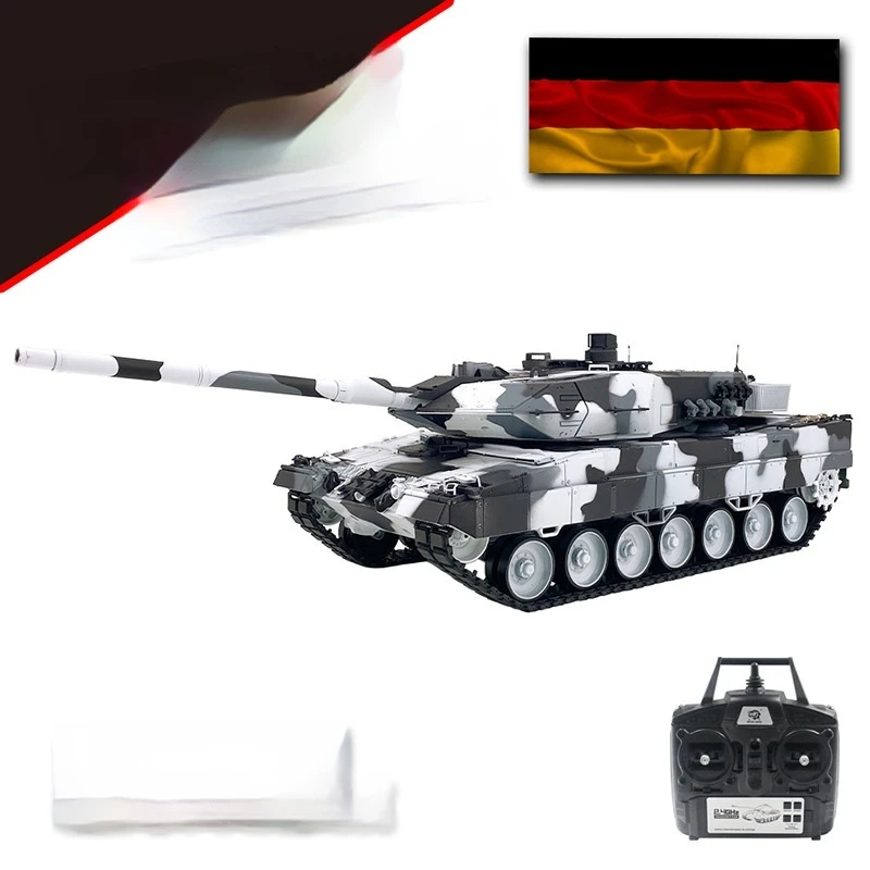 Henglongku soldado 3889 leopardo alemão 2a6 tanque elétrico com controle remoto tubo de arma telescópica modelo militar brinquedo simulação