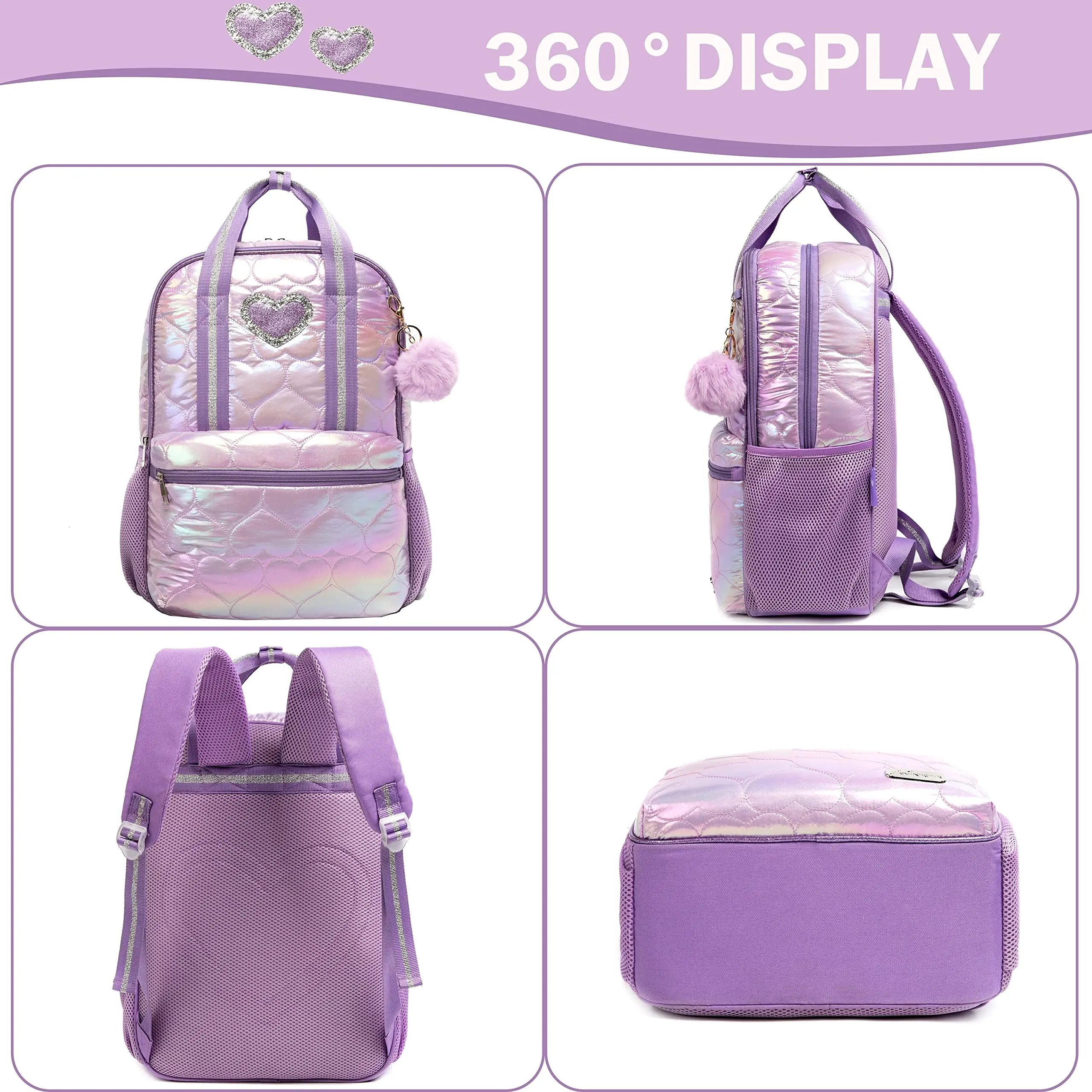 Girls Love Backpack sets 3pcs for Teens Teenage Backpacks With Lunch Box Suitable for Elementary And Junior High School Children