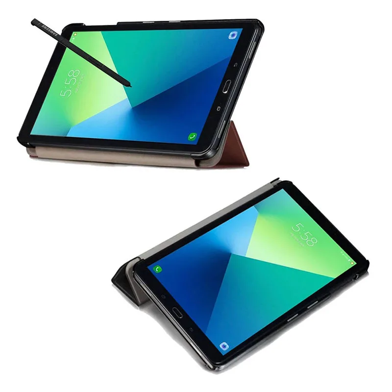 Stand Case for 10.1" Samsung Galaxy Tab A 10.1 with S Pen(SM-P580/P585), Flip Folio Tri-fold Portable Durable Protective Sleeve