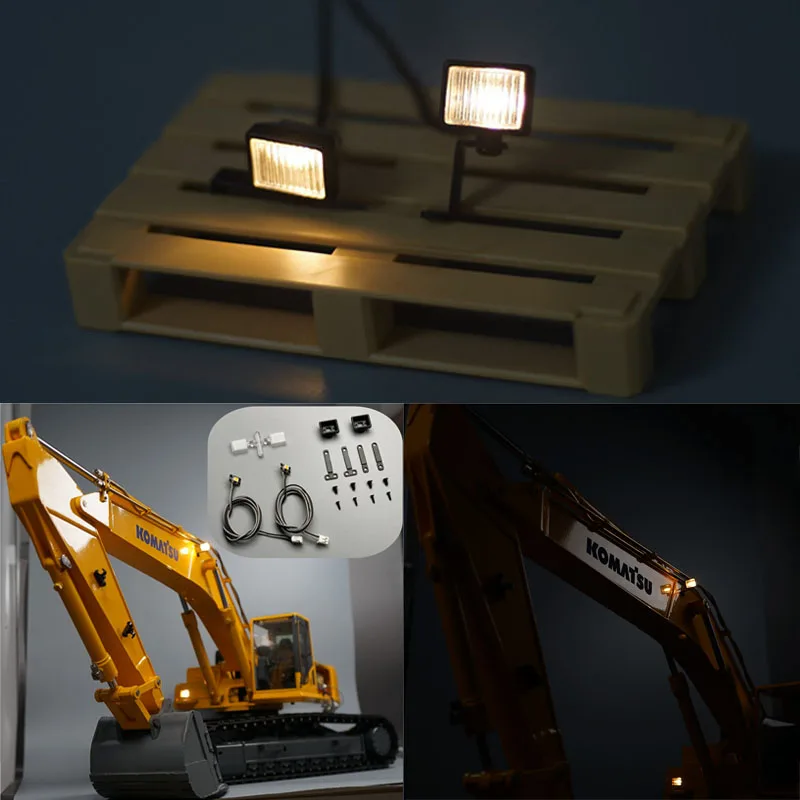 

Construction Machinery Spotlight LED for 1/14 Tamiya RC Truck Trailer Tipper Scania 770s Benz Actros Volvo MAN LESU DIY Parts