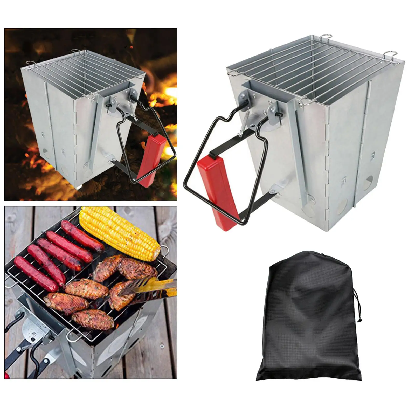 Chimney Starter with Barbecue Kit Camping Grilling Heavy Duty