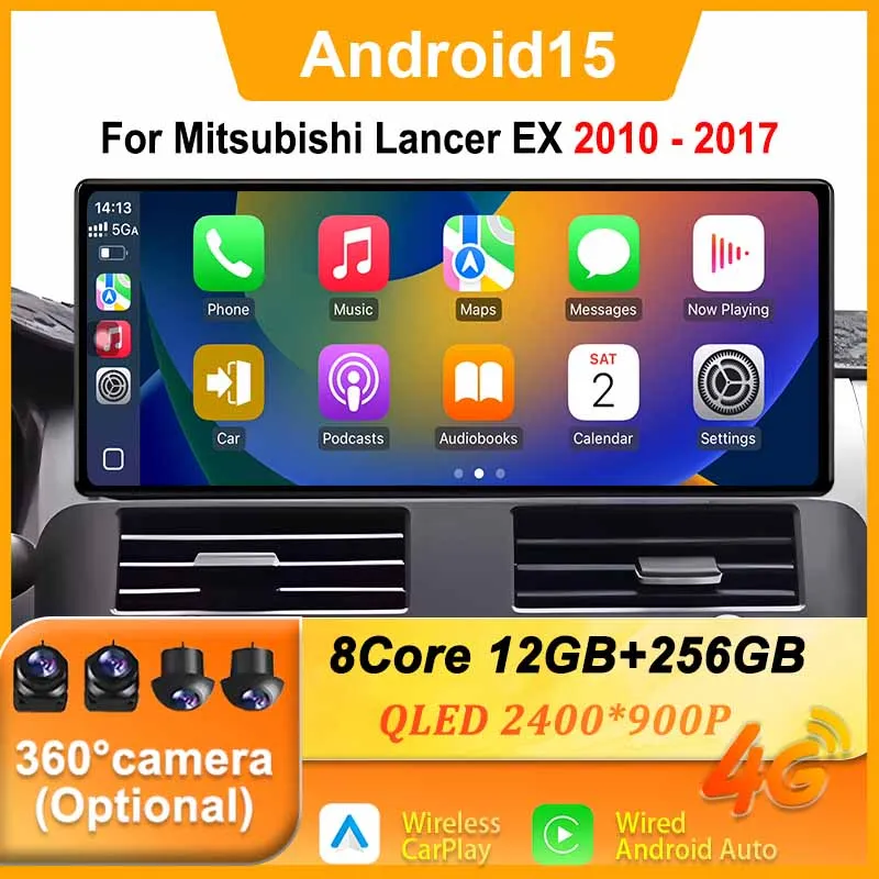 Coche Android 15 Auto para Mitsubishi Lancer EX 2010-2017 LHD Radio Estéreo reproductor Multimedia GPS unidad principal sin DVD Carplay inalámbrico