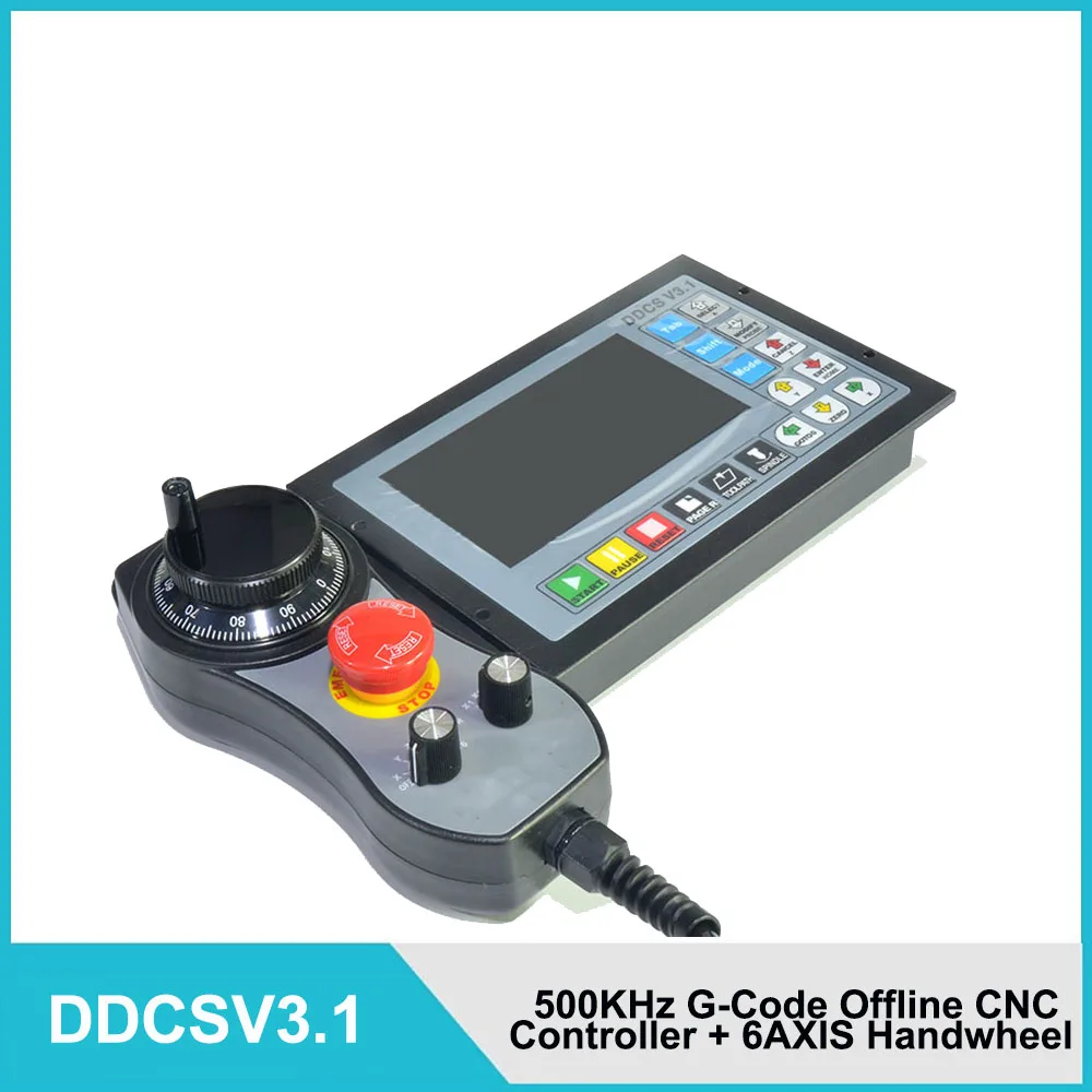 Upgrade 3 4 Axis  Controller DDCSV3.1 500KHz offline&Pendant Handwheel &Emergency Stop for CNC Router Engraving Milling Machine