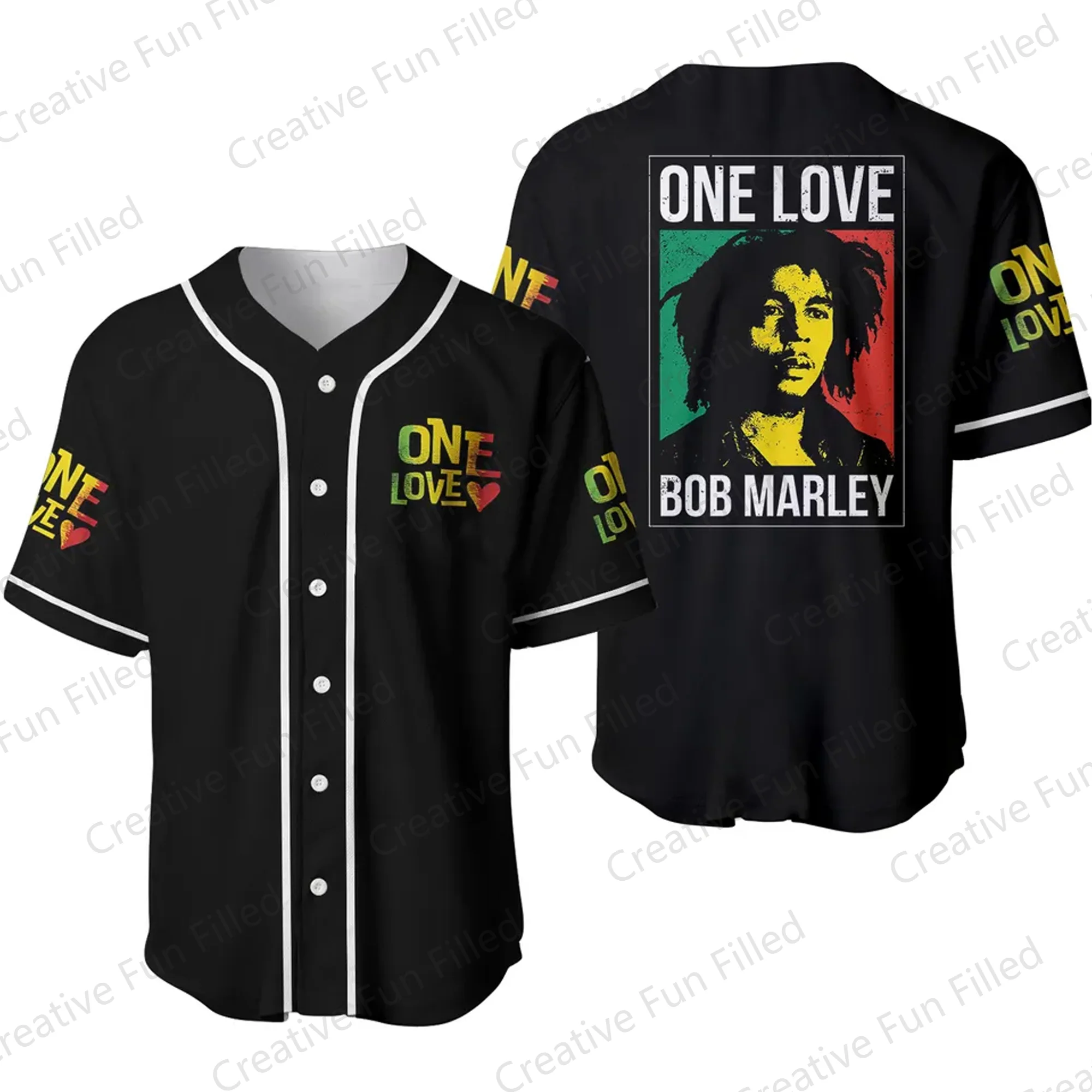 2024 New Arriavl Vintage Reggae OneLove Bob Marley Jersey Baseball Jersey Oversized Jersey Fans Kit Special Baseball Edition Kit