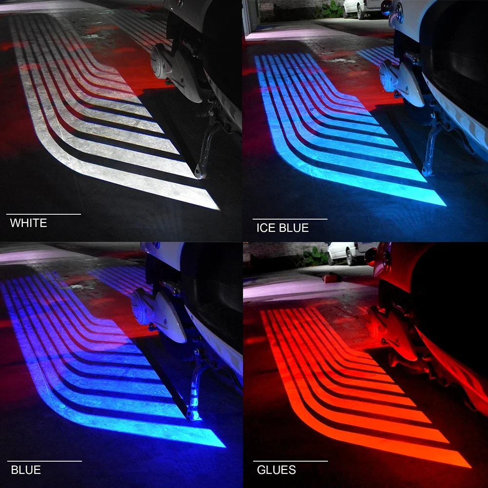 2PCS Motorcycle Angel Wings Welcome Light Moto Angel Wings LED Welcome Lights 12-24V Atmosphere Lamp LED Car Door Warning Light