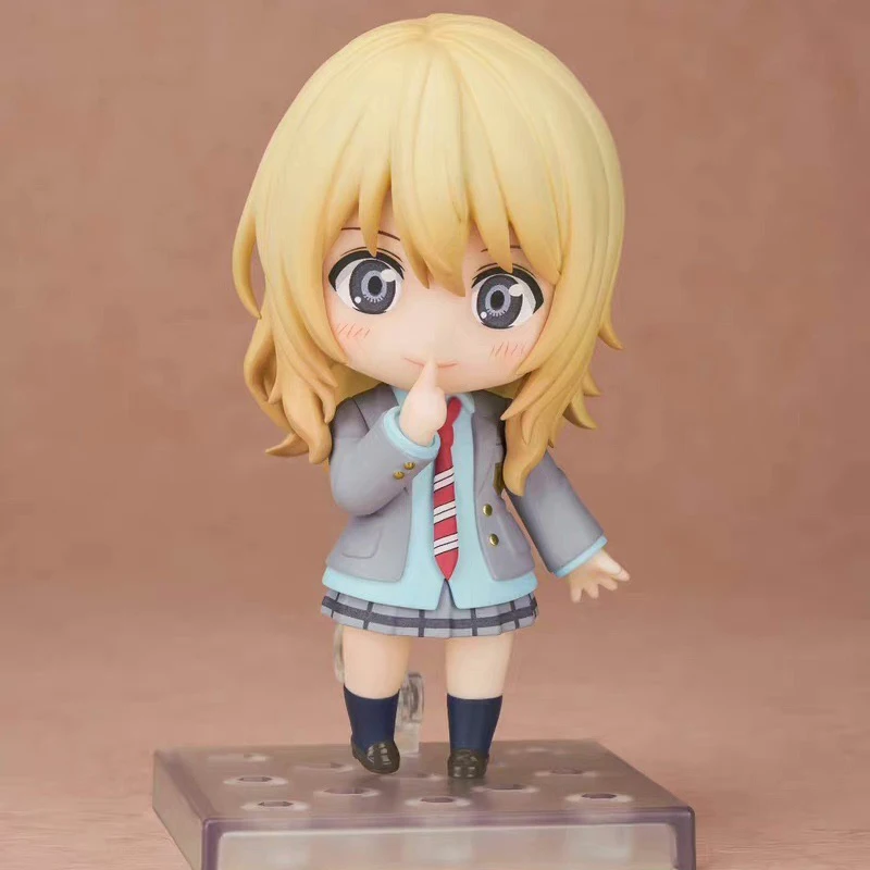 10cm Anime Your Lie in April Figure 2113 Miyazono Kaori Action Figure Q Version Interchangeable Face Figurine PVC Model Toys