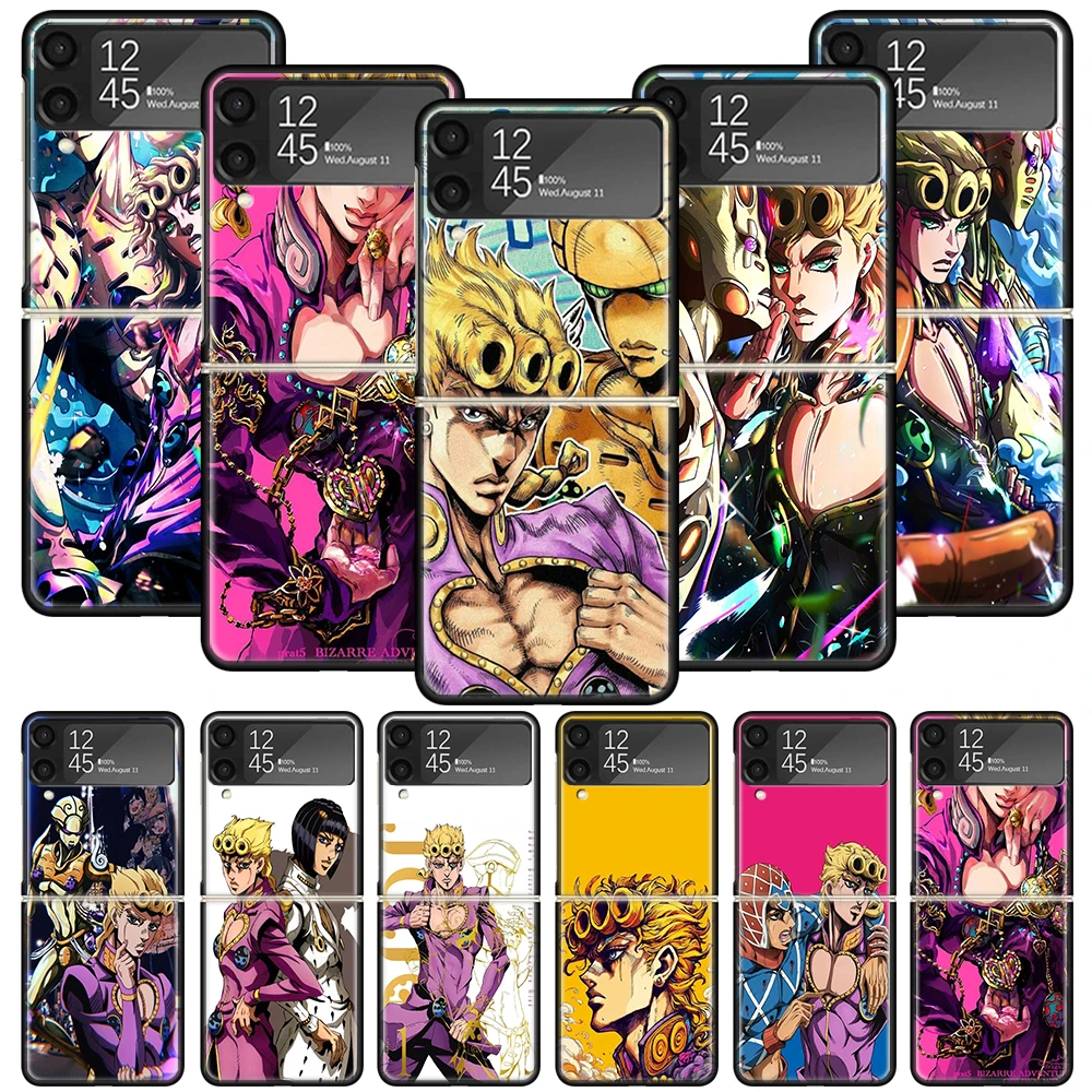 JoJo Adventure Giorno Giovanna Phone Case For Samsung Galaxy Z Flip 7 6 5 4 3 5G Shockproof Cover Z Flip7 Flip6 ZFlip5 Flip3 Fli