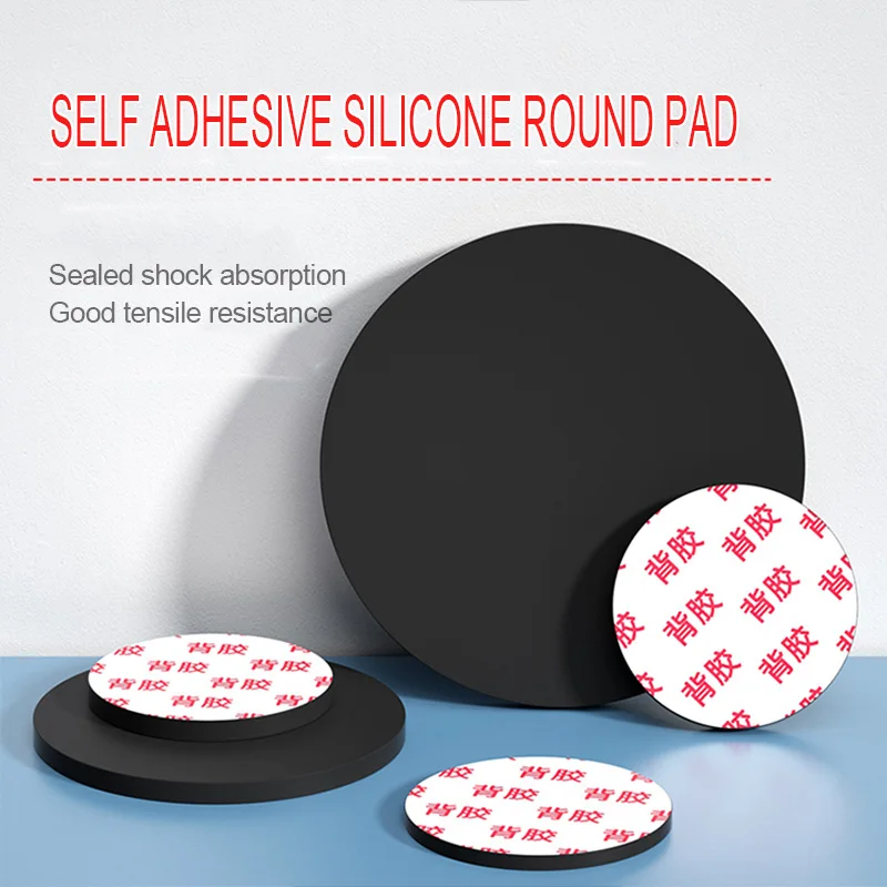 Thick 1/1.5/2/3/4/5mm Solid Round Adhesive Backed Rubber Pads Disc Sheet Gaskets  Dia 6/7/8/9/10/11/12/13/14/15/16/18/19mm-100mm