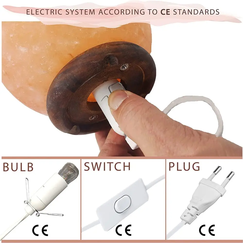 Imagem -02 - Cabo de Alimentação Fio com Interruptor Clipe de Metal Tomada E27 Base da Lâmpada Suporte Hanglamp eu Plug Cord para Lâmpadas de Sal 1.8m E14