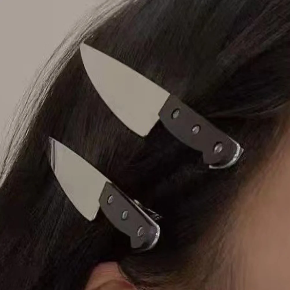 

4 Pcs Simulated Knife Forehead Bangs Hairpin Headdress 4pcs (3# Fruit Hairpin) Clips Small Bobby Pins Women Girl Gothic Punk