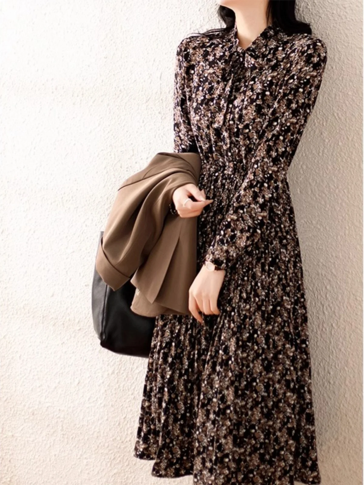 

Весна-Осень 2025 г., женские элитные шифоновые платья с цветочным принтом больших размеров, роскошные утягивающие винтажные длинные платья для женщин больших размеров