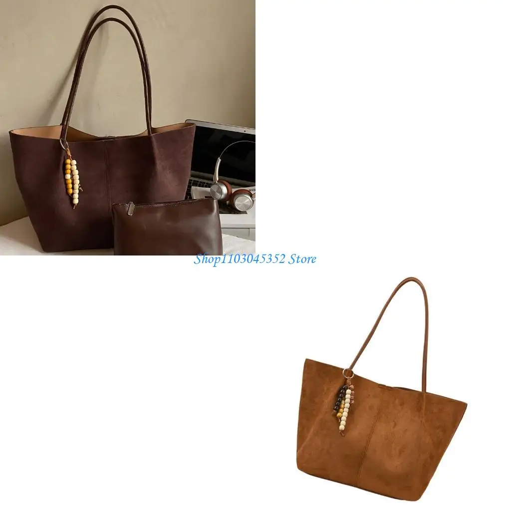 

Elegant Convertible Shoulder Bag for Professionals Soft Suedes Underrm Bag